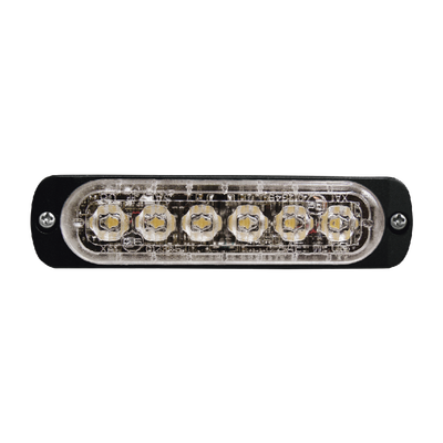 Luz Auxiliar de 6 LED, Rojo, Lente Transparente, SAE