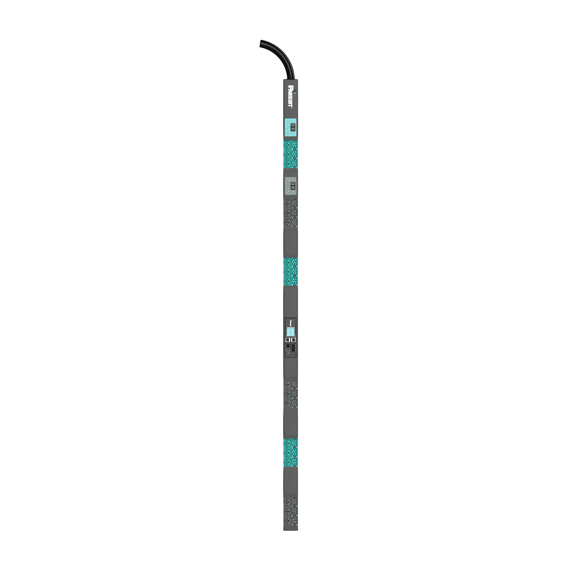 PDU Inteligente Monitoreable EL2P para Distribución de Energía, Enchufe de Entrada NEMA L6-30P, Con 18 Salidas C13/C15 y 18 C13/C15/C19/C21, de Instalación Vertical, 208 Vca, 30 Amp — PANDUIT · SKU E36D25L