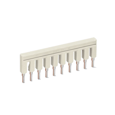 Puente Eléctrico / 10 Polos / Aislado / 25 A / 800 V / Gris Claro / Material Cobre Electrolítico / Reducción de Sección — WAGO · SKU 2002-410