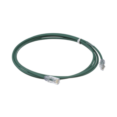 Cable de Parcheo UTP Cat6A, CM/LSZH, Diámetro Reducido (28AWG), Color Verde, 0.91 Metros (3 Pies)