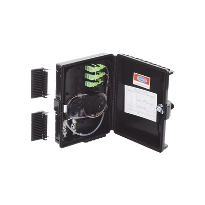 Cierre de Empalme para 24 Fusiones de Fibra Óptica, Interior/Exterior, con 8 Acopladores SC/APC y Splitter 1x8 SC/APC Incluido, IP65