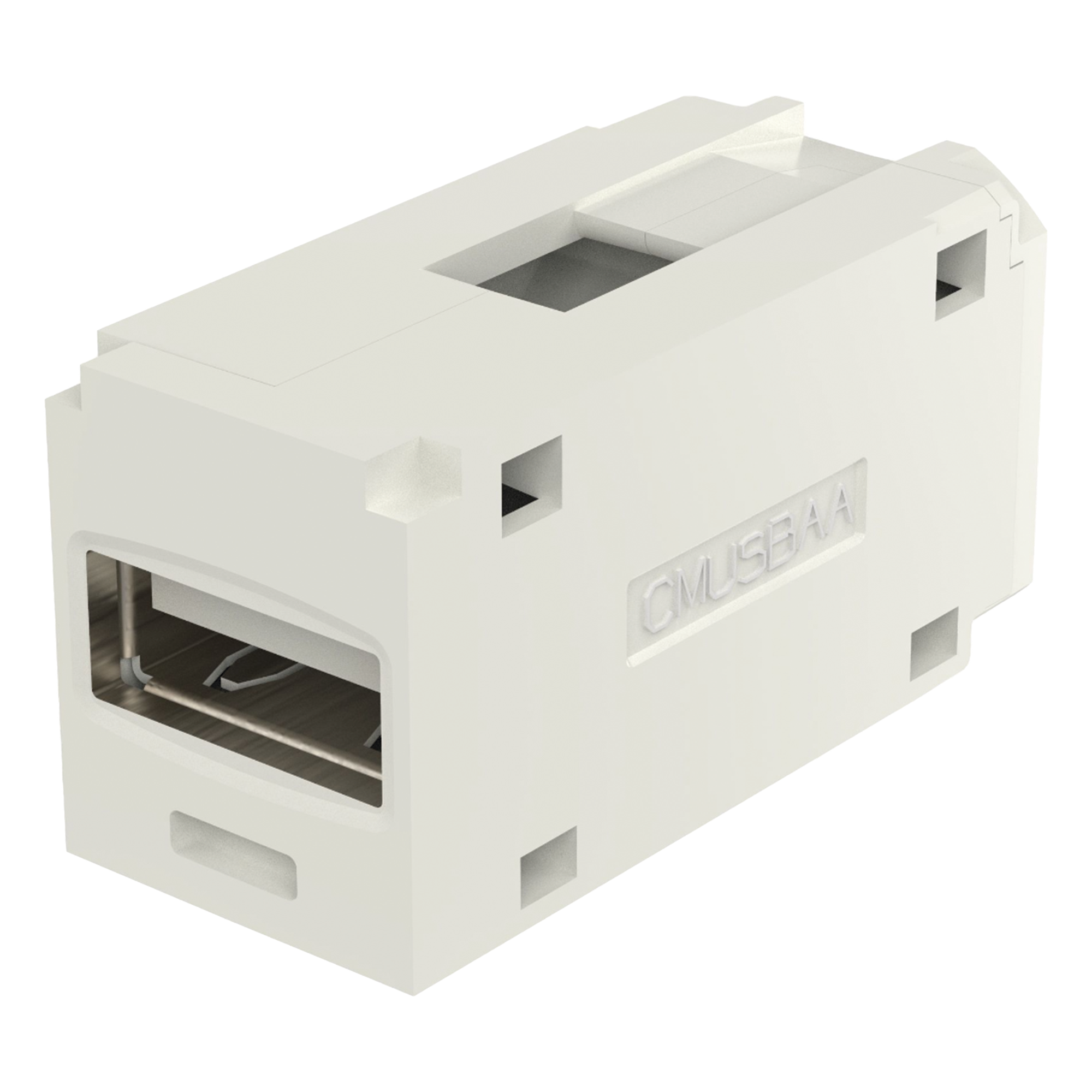 Módulo Acoplador / USB 2.0 / Hembra a Hembra / Tipo Mini-Com / Blanco Mate / 1 Espacio — PANDUIT · SKU CMUSBAAIW