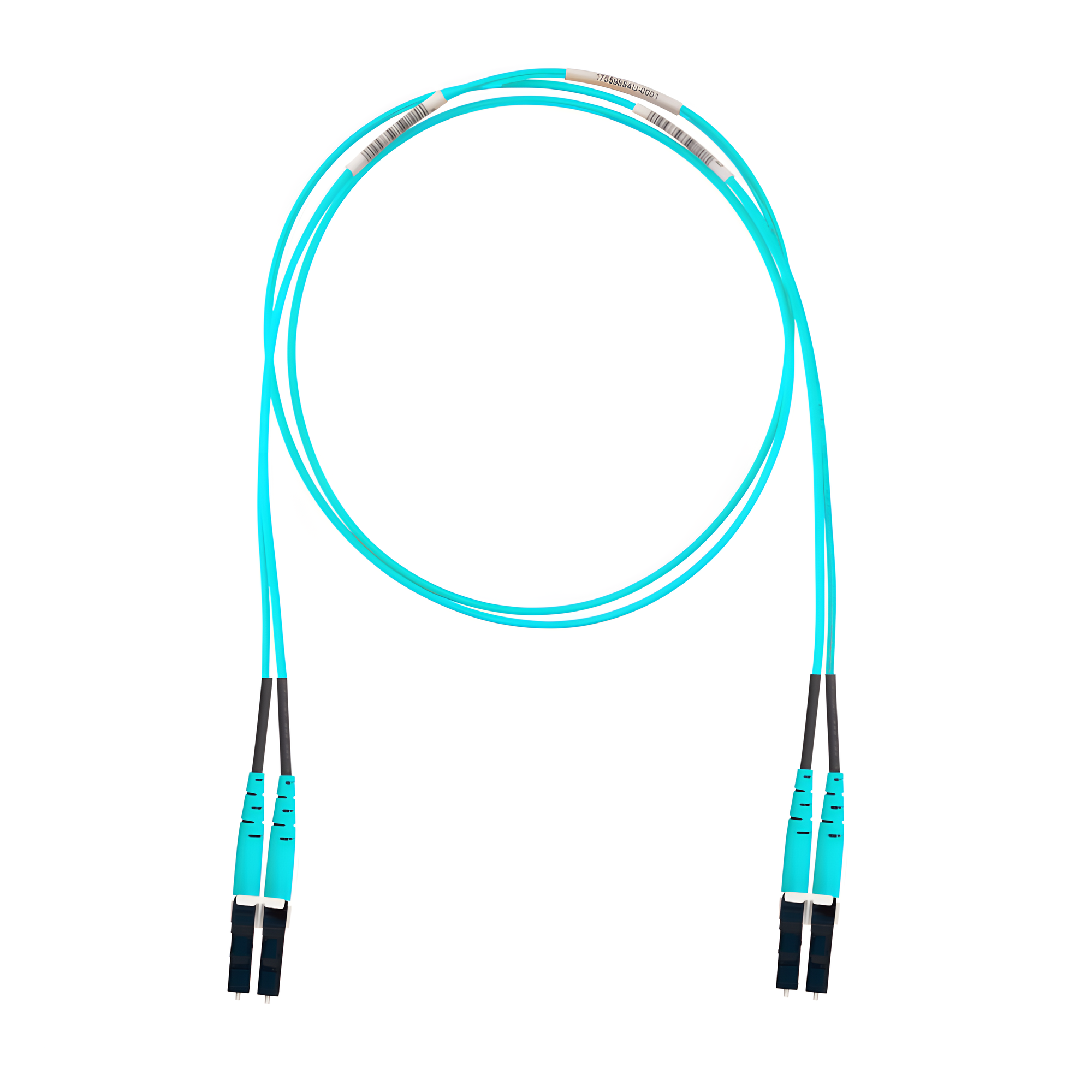 Jumper de Fibra Optica Multimodo 50/125 OM4, LC-LC Duplex, OFNR (Riser), Color Aqua, 30 Metros (98.43 Pies) — PANDUIT · SKU FZ2ERLNLNSNM030