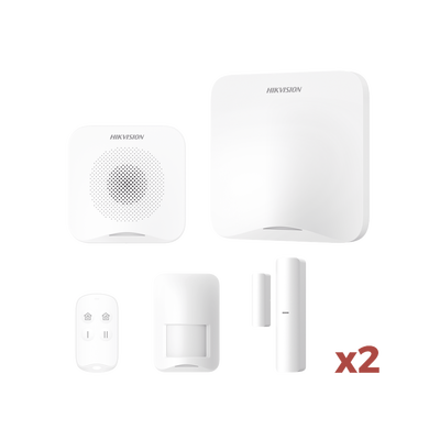 (AX HOME) KIT de Alarma AX HOME / Incluye: 1 Hub con batería de respaldo / 1 Llavero / 1 PIR / 2 Contactos Magnéticos / 1 Sirena / Wi-Fi / 3G/4G / Compatible con Hik-Connect P2P y Hik-Partner PRO — HIKVISION · SKU AXHOME-KIT-GSM