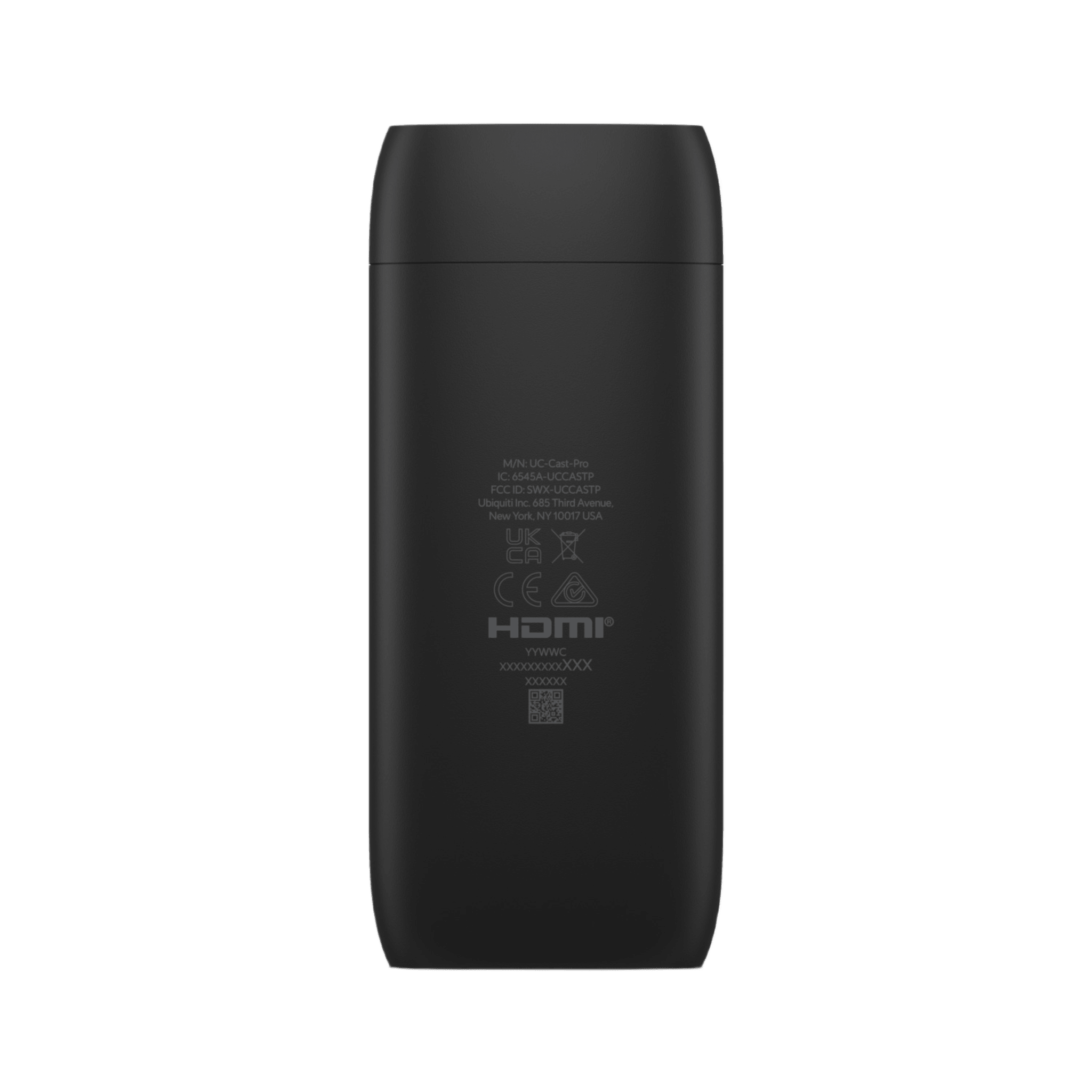 UniFi Cast Pro para UniFi Connect, señalización digital, convierta cualquier pantalla HDMI en una terminal audiovisual controlada centralizadamente por red, (1) puerto GbE POE IN 48 Vcc, 0.35A o USB-C 5 Vcc, 3A / (1) puerto HDMI de salida