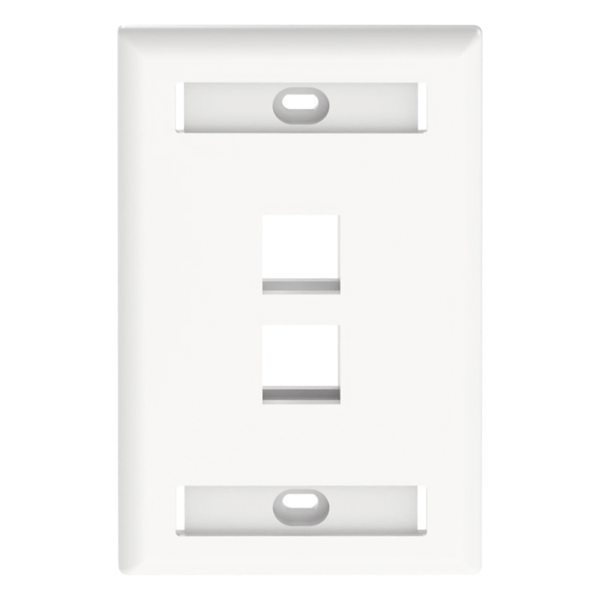 Placa de Pared Vertical / 2 Puertos Keystone / 69.8 x 114.3 mm / 2.75 x 4.5 pulg. / Con Espacios para Etiquetas / Color Blanco — PANDUIT · SKU NK2FWHY