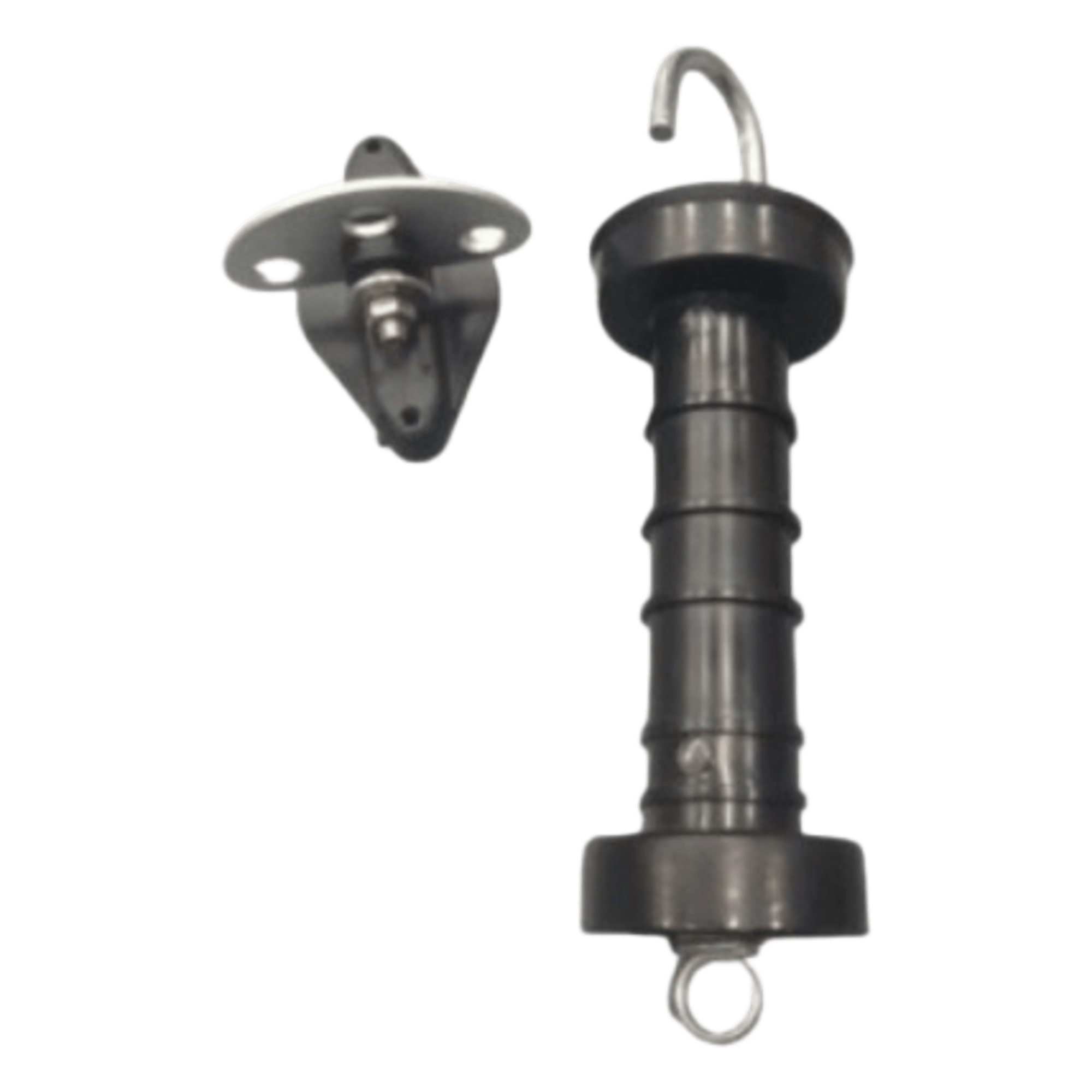 Manija de Puerta para Cerco Eléctrico / PP + Metal Reforzado / Colgador 20 cm (7.9 in) / Terminal 8 cm (3.1 in) / Peso 190 g — SFIRE · SKU SF-MANIJA