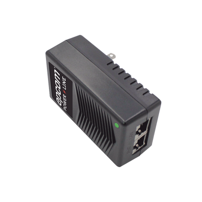Adaptador de pared / Inyector PoE / 24 Vcc / 1 A / Controlado por chip IC / Protección contra OV, OC, SC, UV/ Fácil de instalar