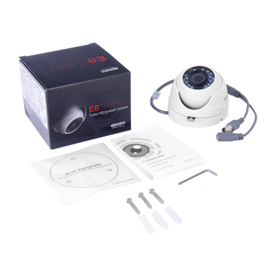 KIT TurboHD 1080p / DVR 8 Canales / 4 Cámaras Bala (exterior 2.8 mm) / 4 Cámaras Eyeball (exterior 2.8 mm) / Transceptores / Conectores / Fuente de Poder Profesional hasta 15 Vcc para Largas Distancias