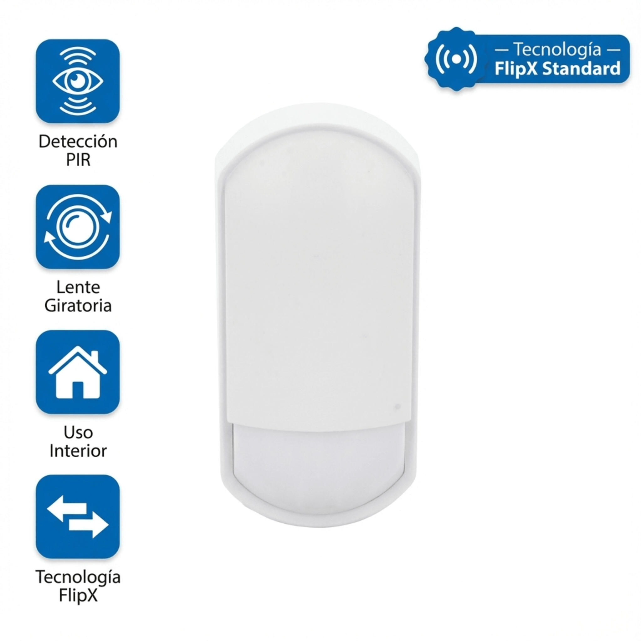 Detector de Movimiento Pasivo / FlipX Standard detector PIR para interior con lente giratoria