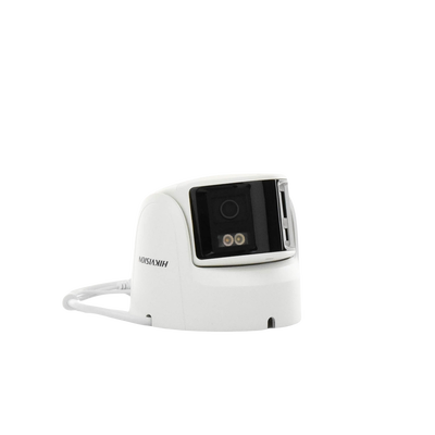 [FlexVu] [PROTECCIÓN ACTIVA] Turret IP Panorámica 4 Megapíxel / 2 Lentes 2.8 mm (180°) / Imagen a Color 24/7 (ColorVu) / PoE / WDR 130° / IP67 / ACUSENSE / Luz Estroboscópica y Alarma Audible / 30 mts Luz Blanca / Mic