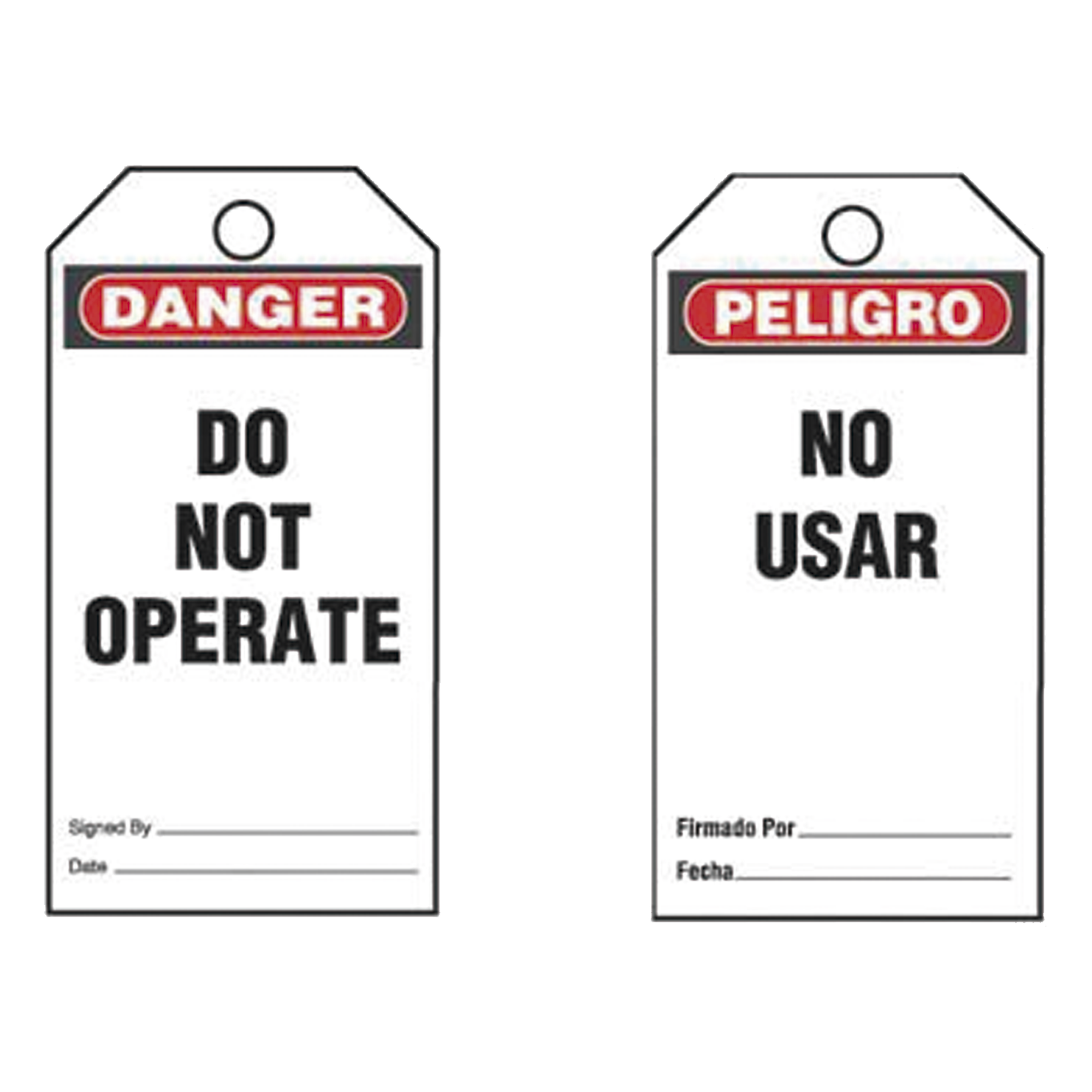 Paquete de 25 Etiquetas de Seguridad, Con Texto "Peligro, No Usar", de 76 x 146 mm, Color Negro Sobre Blanco — PANDUIT · SKU PVT-161-Q-S