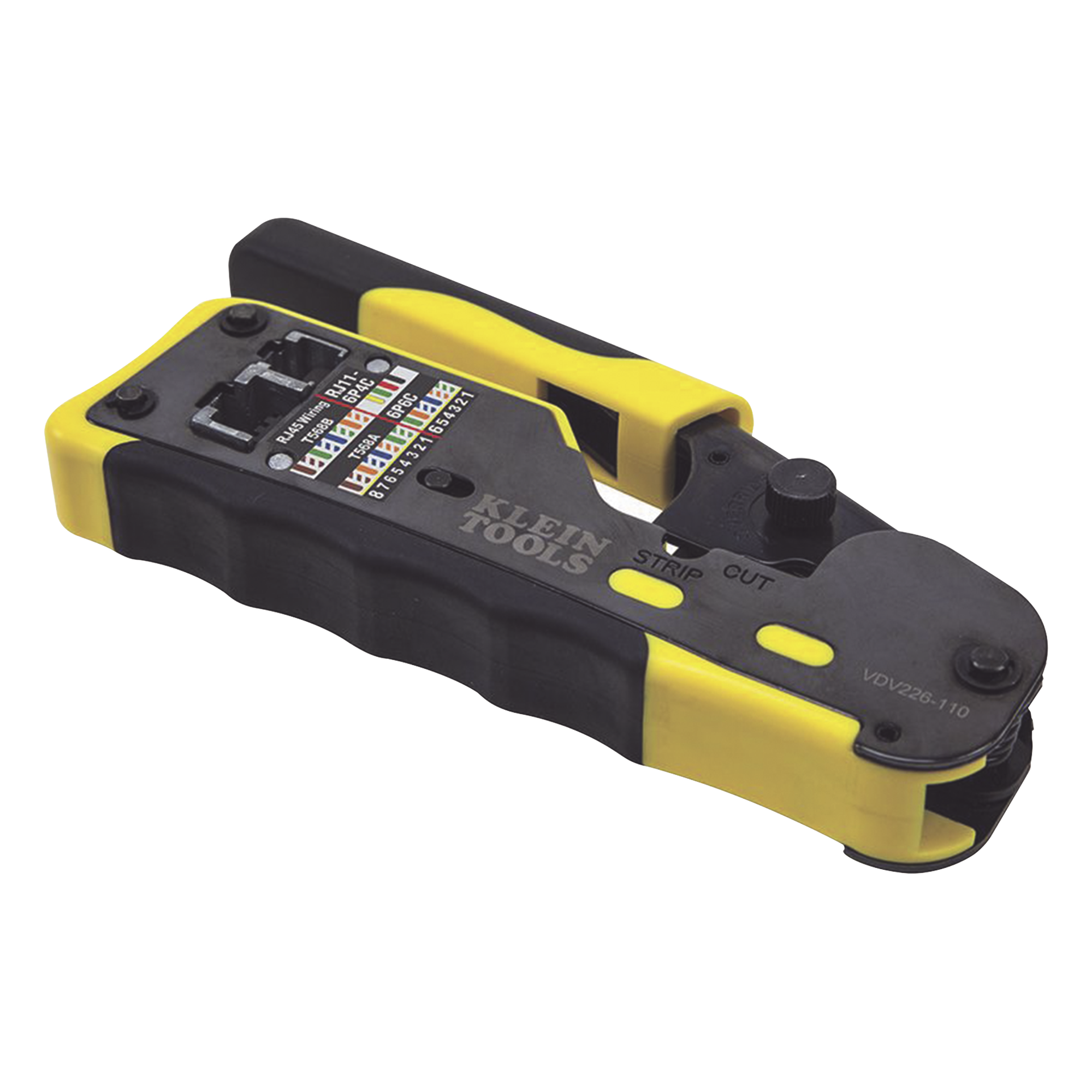 Ponchadora/Pelacables/Cortacables con Matraca para Conectores Pass-Thru RJ45 y Conectores Estándar RJ11/RJ12.