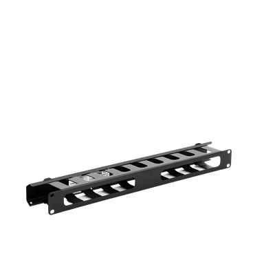 Organizador de Cables Horizontal de 1U para Rack de 19" con Cubierta Metálica