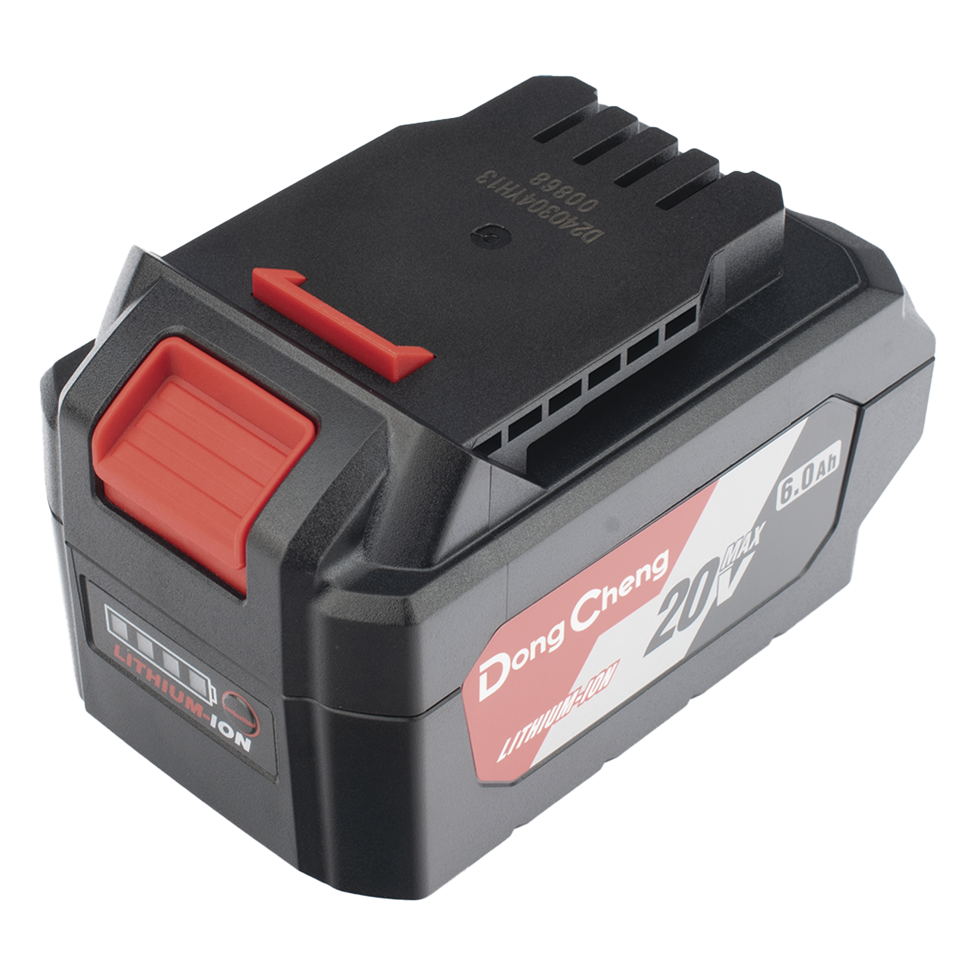 Batería de Litio 20V 6.0Ah / Indicador LED de Carga / Carcasa Reforzada / Compatible con Herramientas DONGCHENG 20V · SKU FFB-L2060