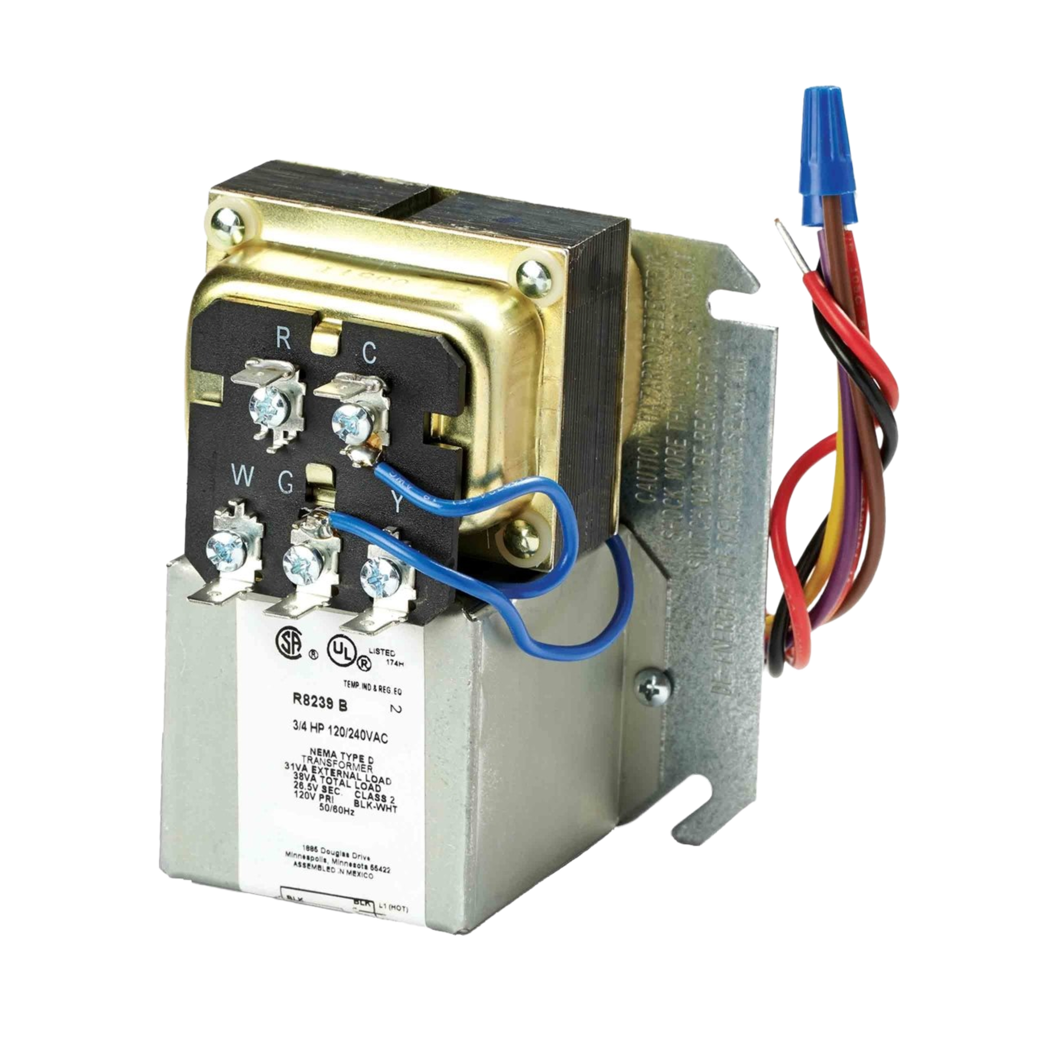 Centro de Ventilador / Transformador 38 VA / Control Baja Tensión / Protección Sobrecarga / Montaje Placa