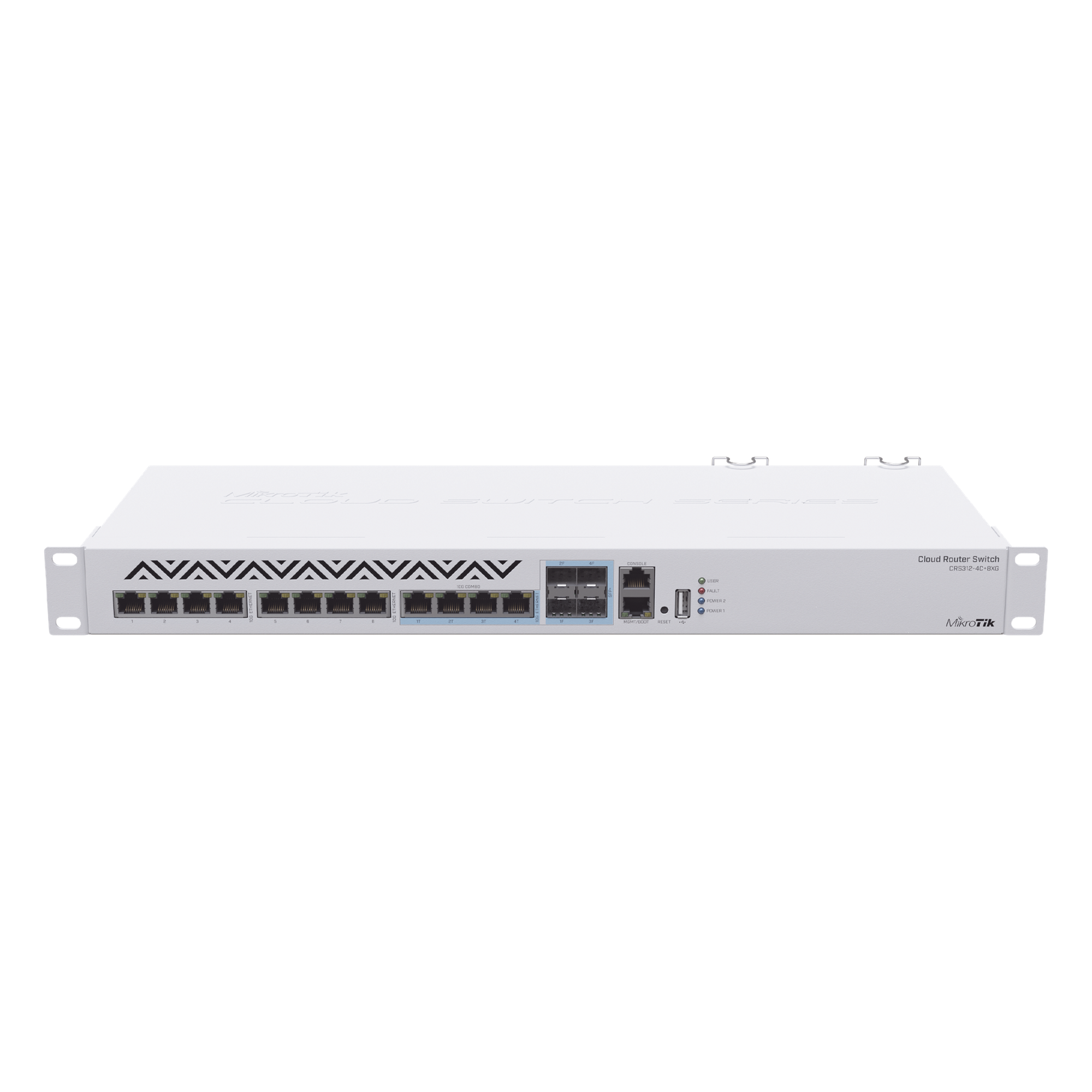 (CRS312-4C+8XG-RM) Cloud Router Switch 8 Puertos 10G RJ45, 4 compartidos RJ45/SFP+ — MIKROTIK · SKU CRS312-4C+8XG-RM