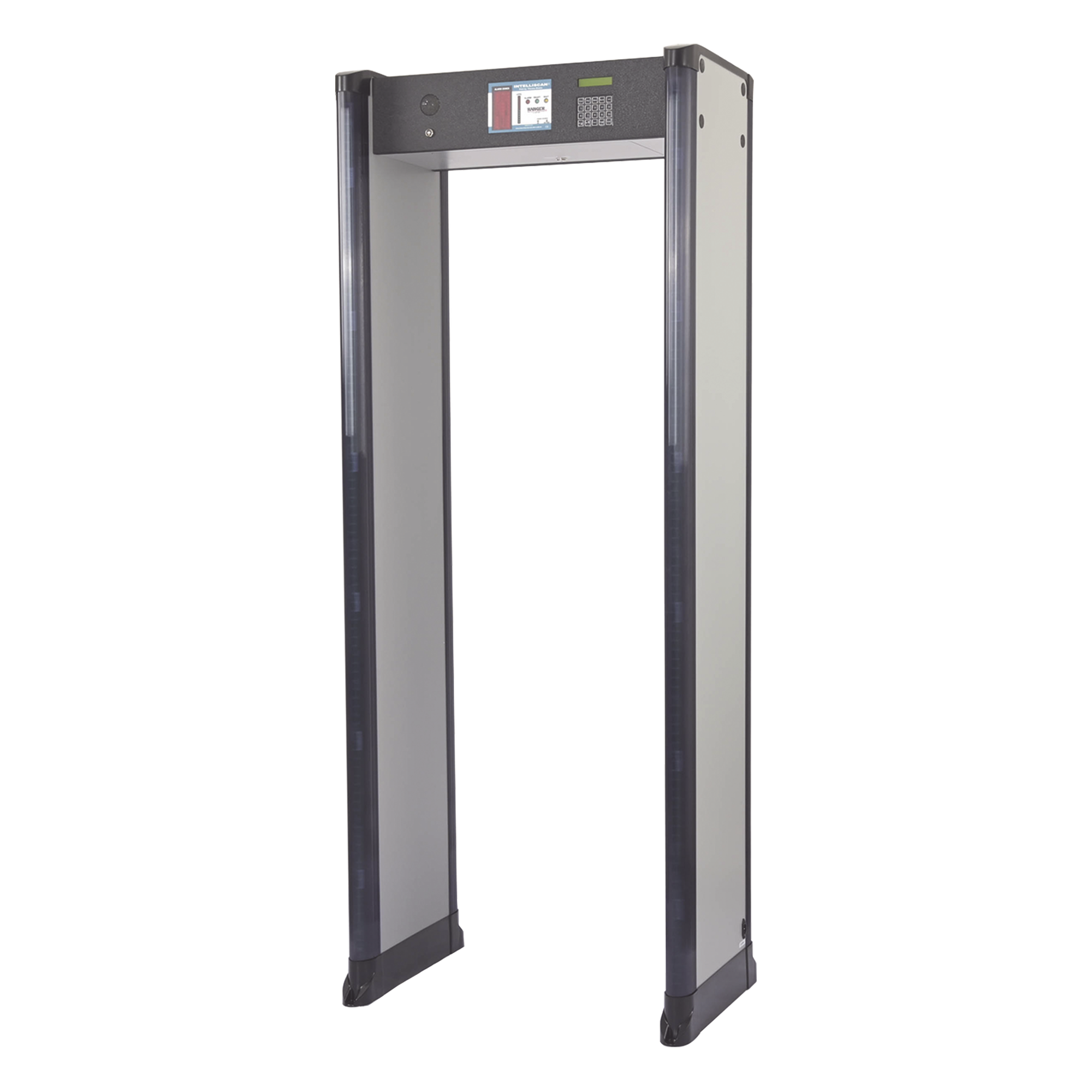 Arco Detector de Metales de 6 Zonas con Anclaje para Fijarse al Piso. Incluye Sensor IR para evitar falsas Alarmas / Certificado por la Administración Federal de Aviación de EE. UU. (FAA) — RANGER SECURITY DETECTORS · SKU INTELL-26-ZIR
