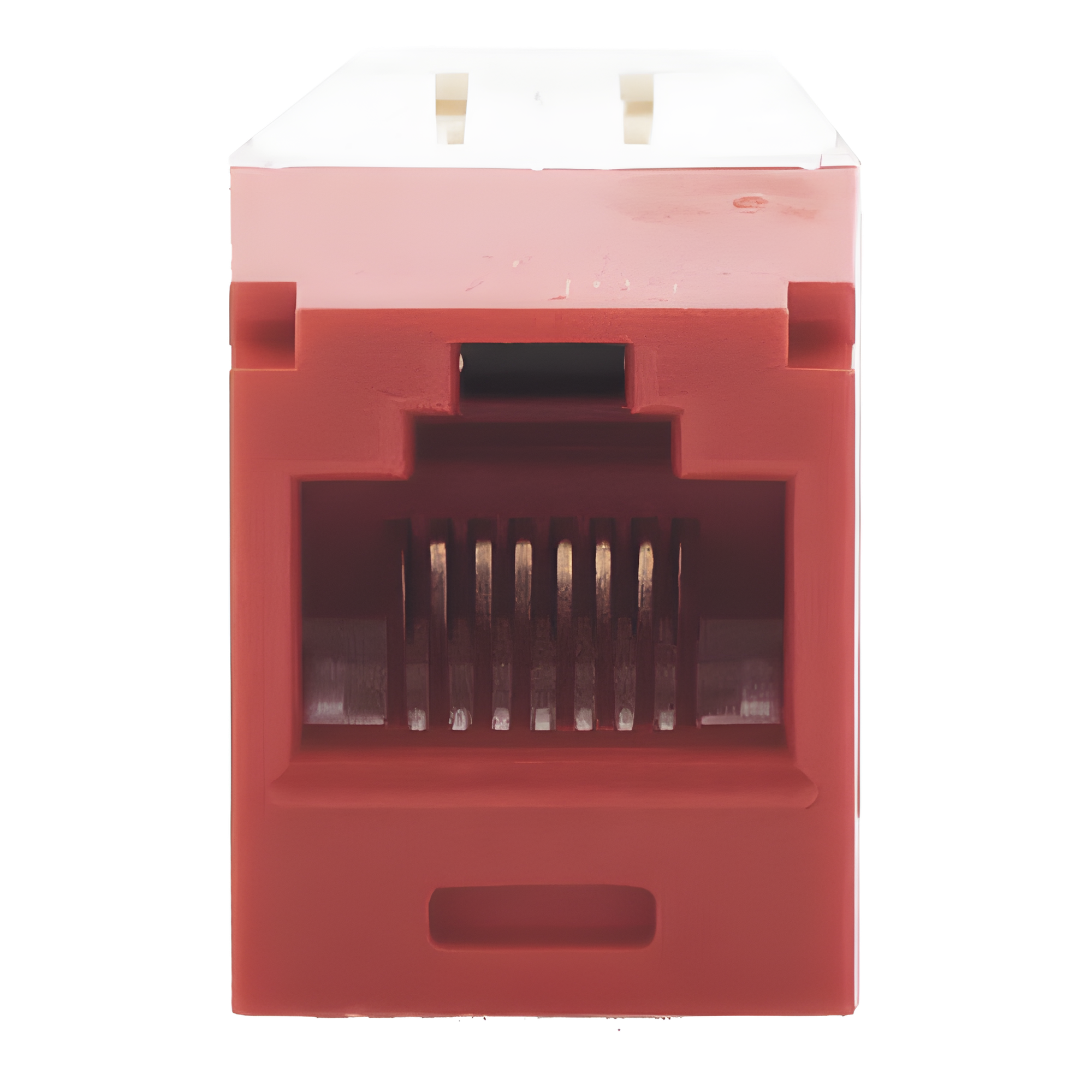 Conector Jack RJ45 Estilo TG, Mini-Com, Categoría 6, de 8 Posiciones y 8 Cables, Color Rojo
