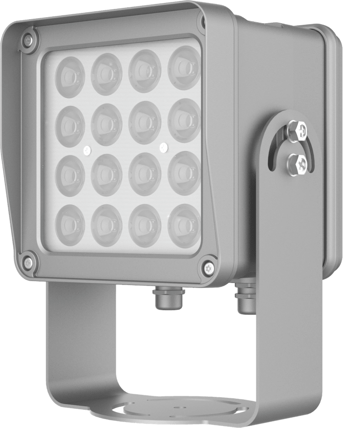 Lampara IR de Luz Continua / 16 Lámparas LED / Distancia Efectiva 16 a 25 metros / Cobertura 40° / Exterior IP66