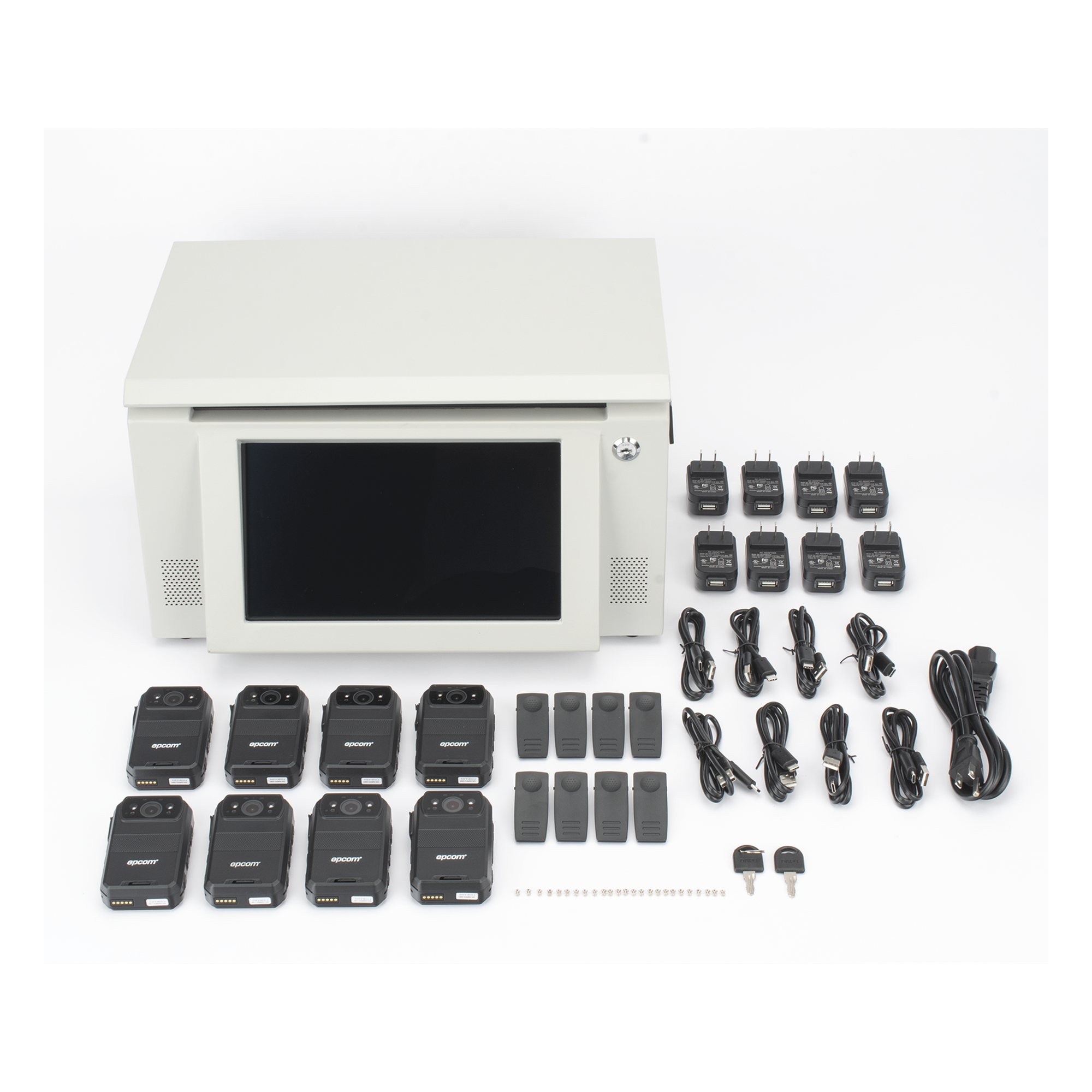 Kit de descarga simultanea para Bodycam | Estación de descarga XMRA8R3 | 8 X Bodycam XMRR3