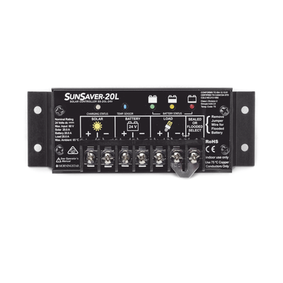 Controlador de Carga Solar SunSaver PWM 20 A / 12 VCC / Encapsulado Epóxico / Clase 1 Div 2 / Compensación de Temperatura