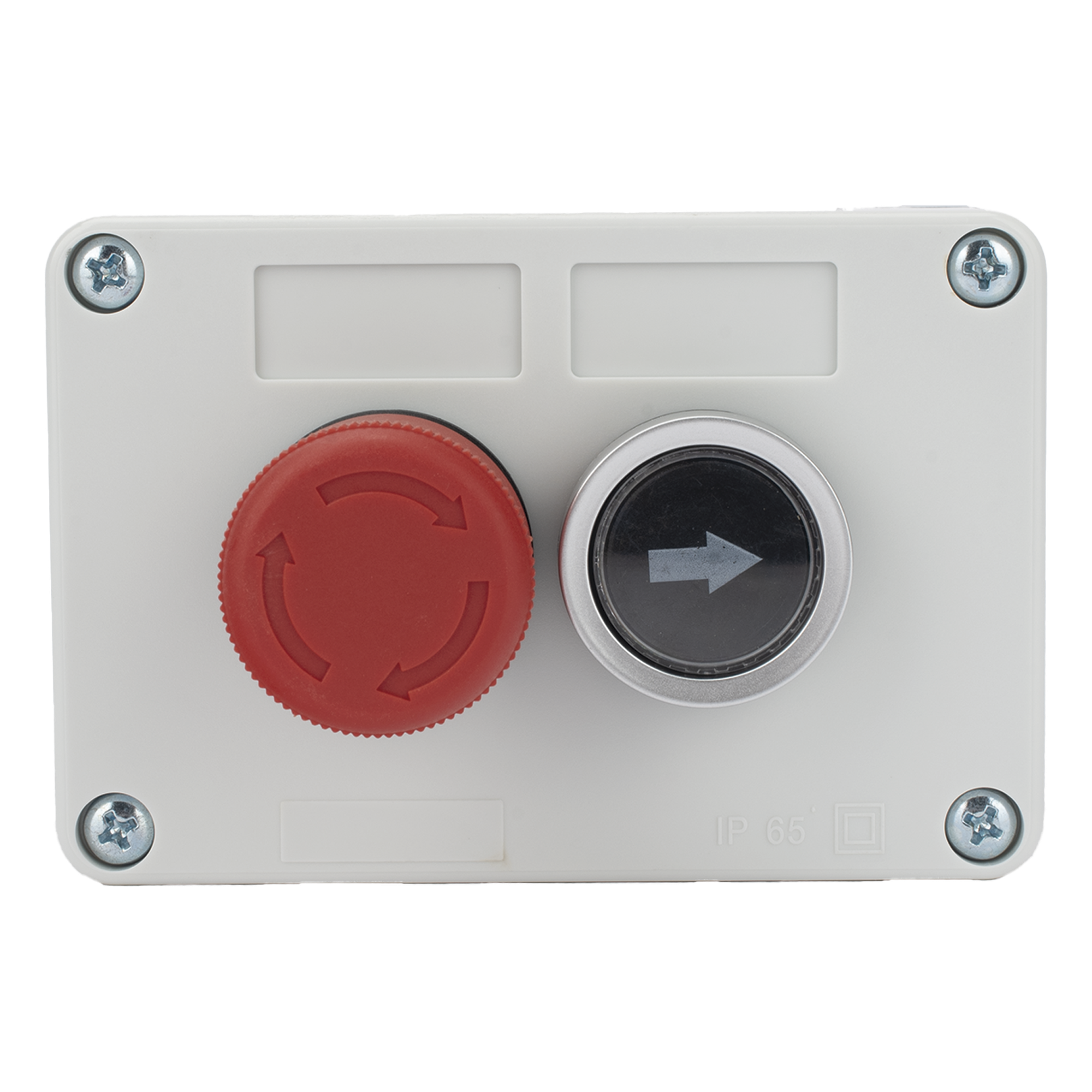 Botonera Doble Para Barreras Vehiculares, Operadores Corredizos y Abatibles / Botón de Stop Enclavado — ACCESSPRO · SKU XBS-SW-23