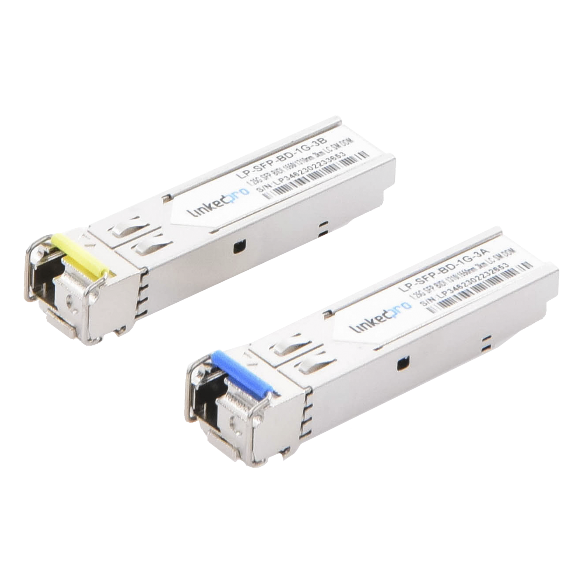 Transceptor Óptico SFP Bidireccional / 1.25 Gbps / Monomodo 3 km (9842.5 ft) / 1310 & 1550 nm / LC/UPC Simplex / DDM / Hot-Plug / 2 Piezas — LINKEDPRO BY EPCOM · SKU LP-SFP-BD-1G-3