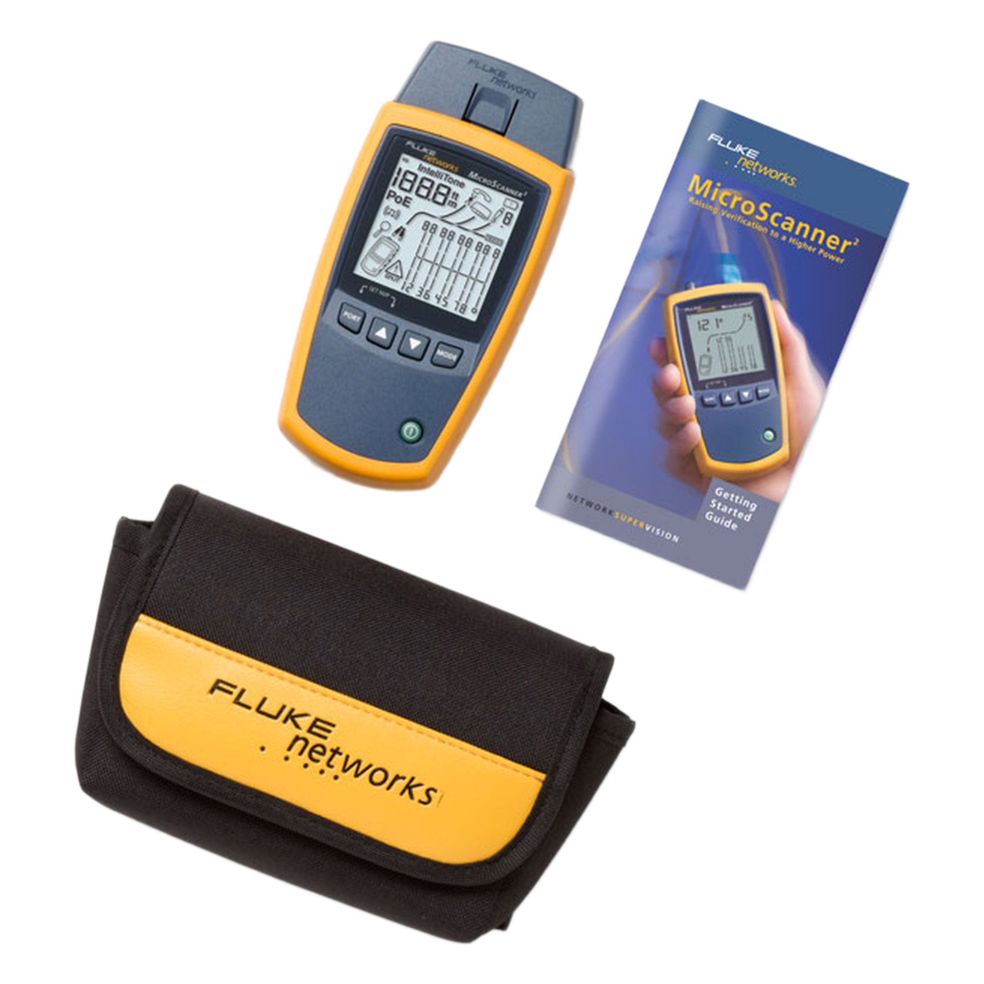 Verificador de Red MicroScanner2, para Comprobación de Redes de Voz, Datos y Video, con Pantalla LCD Retroiluminada — FLUKE NETWORKS · SKU MS2-100