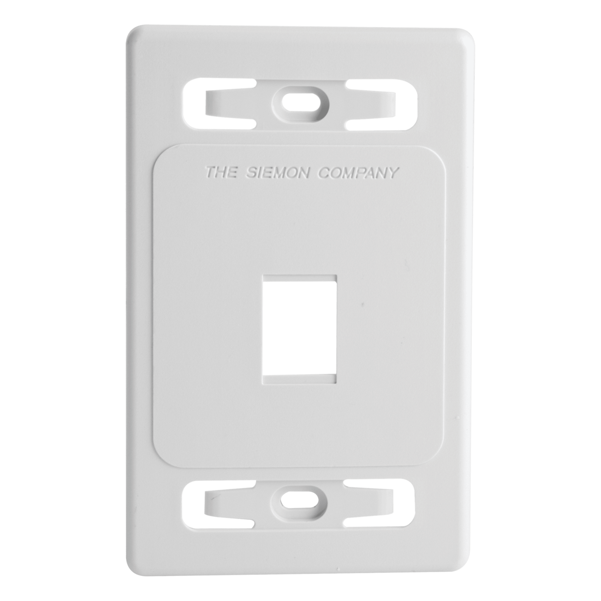 Placa de Pared Modular MAX, de 1 Salida, Color Blanco, Version Bulk (Sin Empaque Individual) — SIEMON · SKU MX-FP-S-01-02B