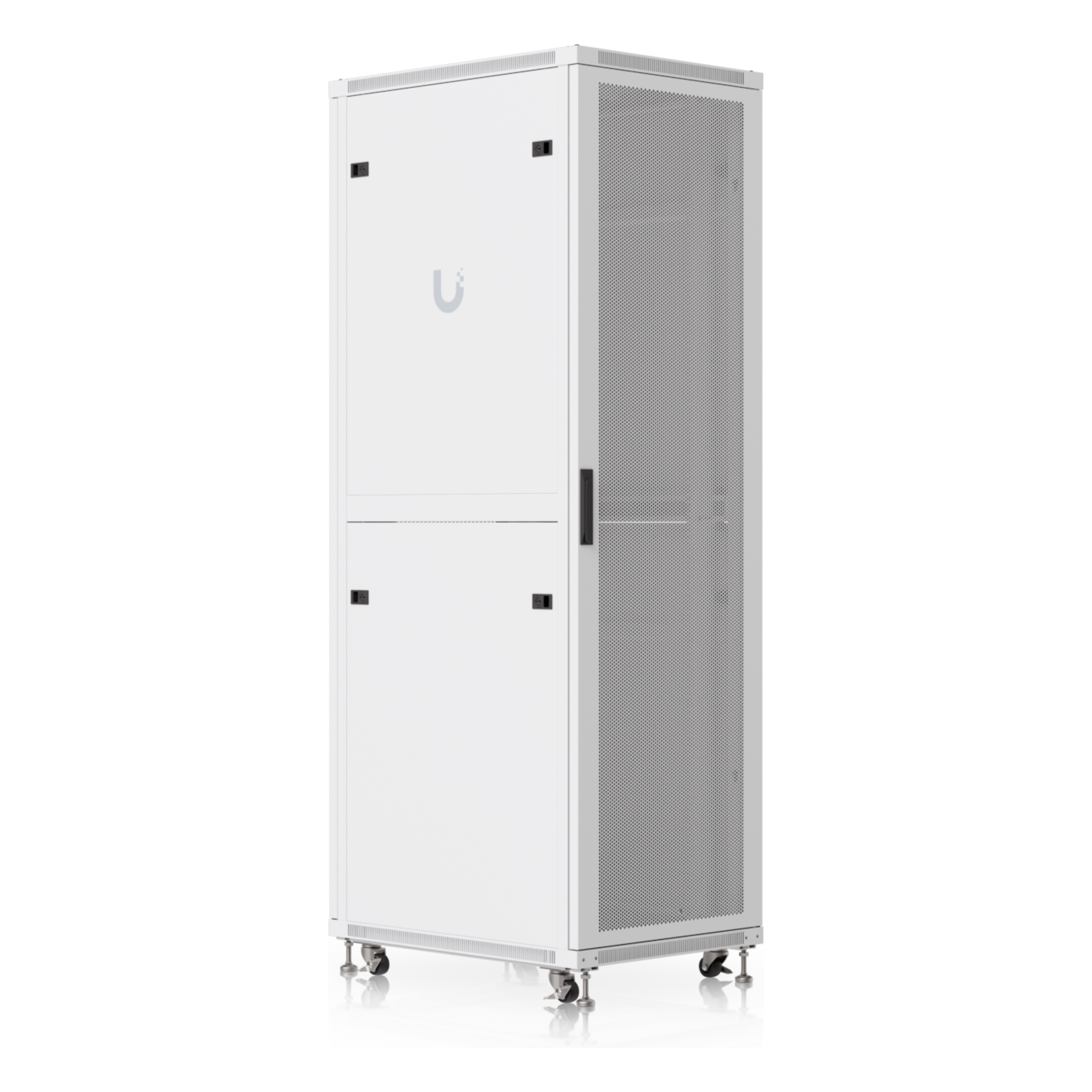 Gabinete Rack de Piso / 42U / 600 × 800 mm (23.6 x 31.5') / Carga 800 kg (1,763.7 lb) / Puerta Perforada / Ventiladores Integrados / Ruedas con Seguro