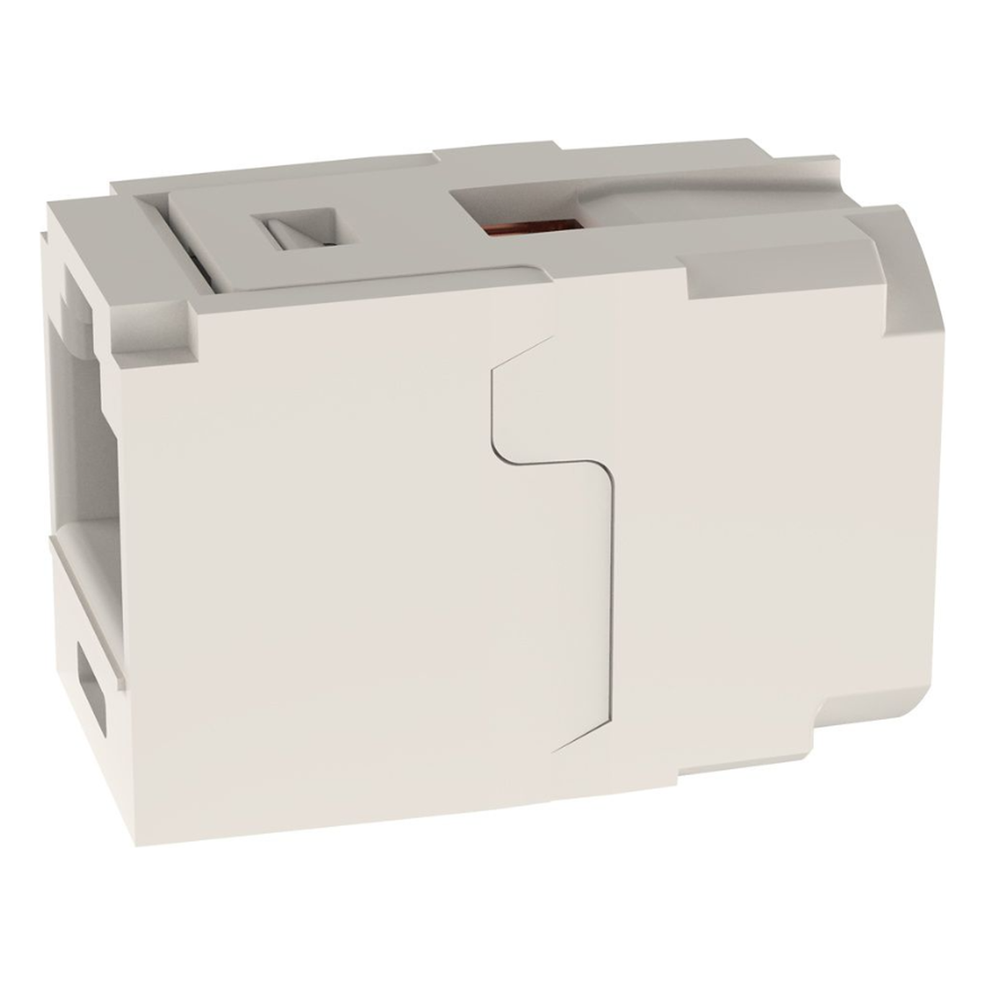 Módulo Acoplador RJ45 a RJ45, Mini-Com, Categoría 6, Color Blanco Mate