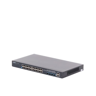 Switch Administrable Capa 3, 24-Puertos 10/100/1000T + 4-Puertos 10G SFP+, Apilable