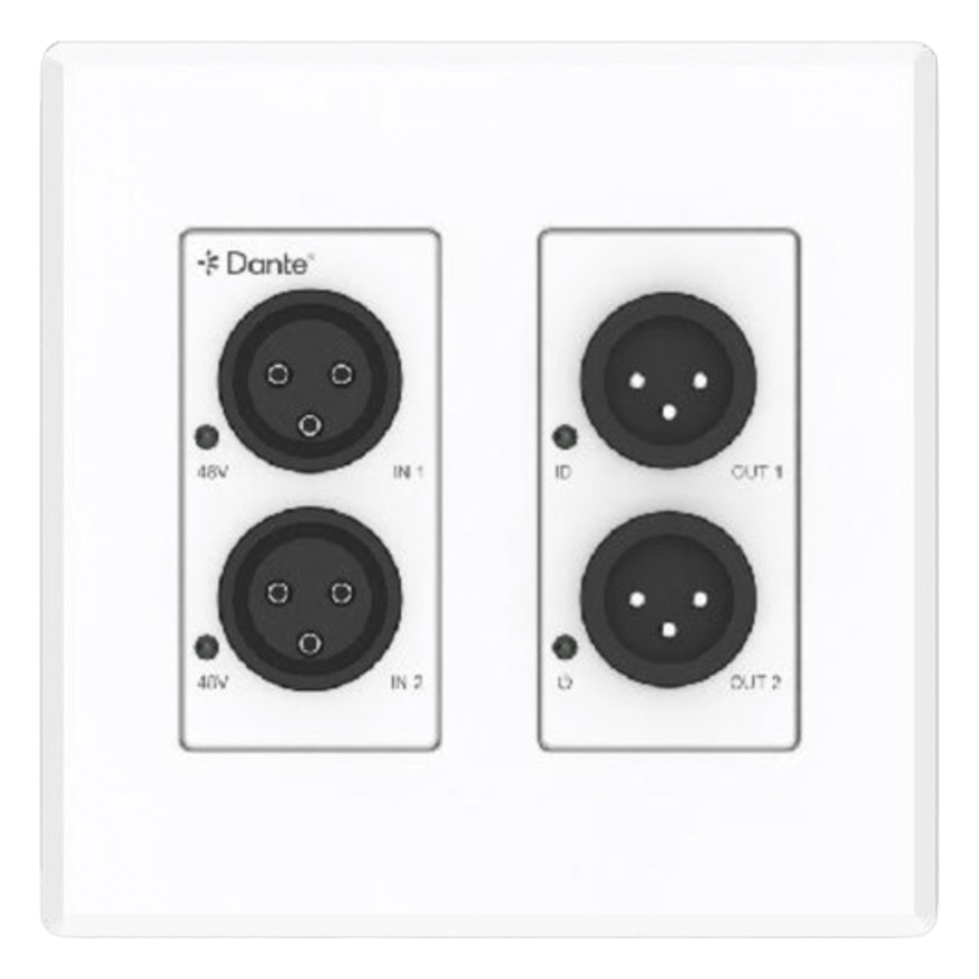 Extensor de Audio Analógico XLR a Dante® | 2 Entradas y 2 Salidas | Conversión Digital de Audio | PoE IEEE 802.3af | Phantom Power 48V | Latencia Configurable 1-5ms | Rango Dinámico >90dB — EPCOM PROAUDIO · SKU EPPWPD22XLR