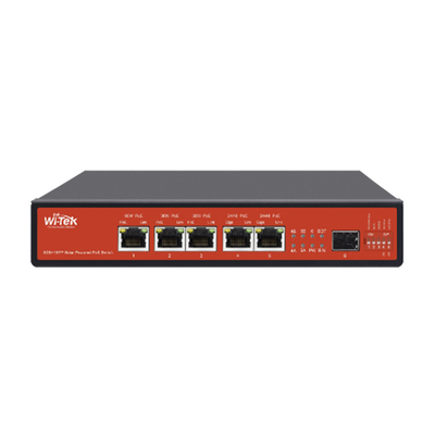 Controlador Solar de 15A con Switch PoE / 1 Puertos Gigabit PoE 802.3 bt / 2 Puertos PoE 802.3 af/at / 2 Puertos PoE Pasivo 24/48 Vcc / 1 Puerto SFP / No administrable