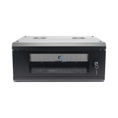 Gabinete de Pared con Puerta de Cristal Templado, 455 mm de Profundidad, 4U Rack de 19 in, Acero Reforzado