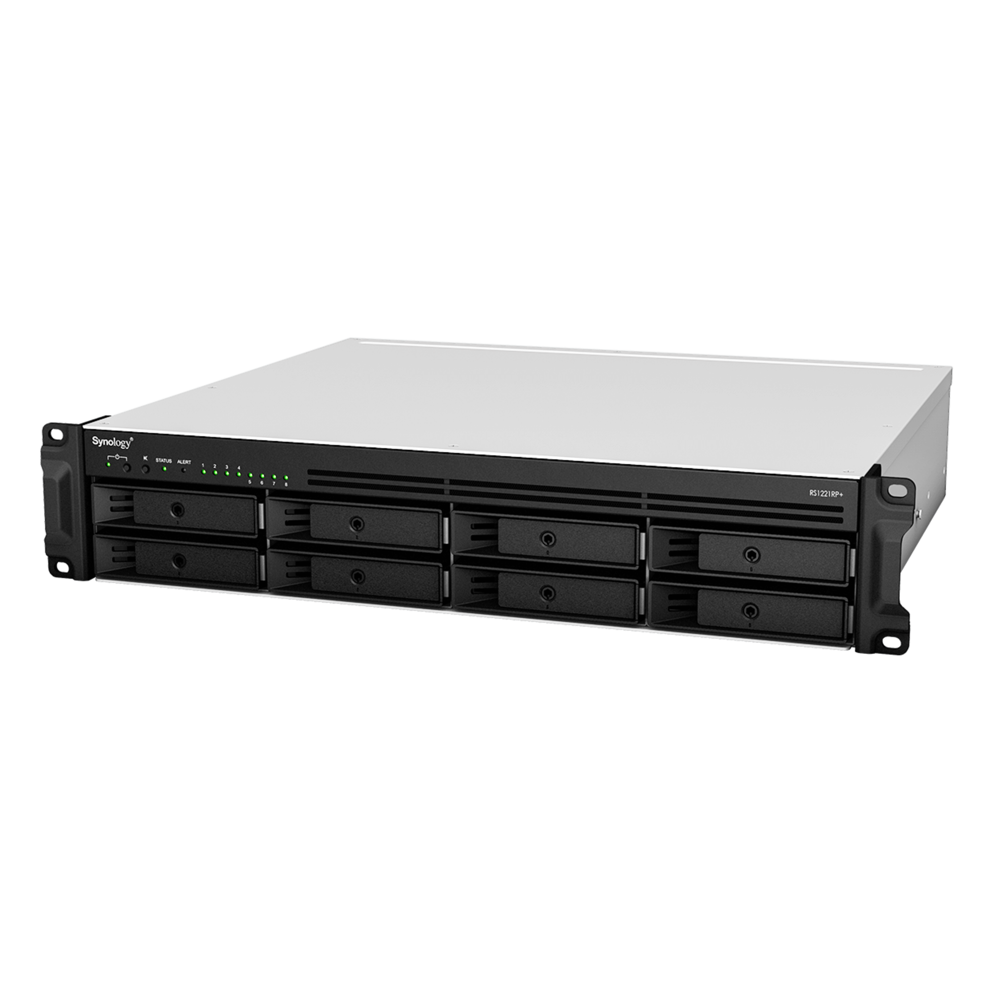 Servidor de Almacenamiento en Red Synology RackStation RS1221RP+ | 8 Bahías | Expandible a 12 Bahías | CPU AMD Ryzen V1500B | 4 GB DDR4 ECC | RAID Soportado | 10/25GbE | Virtualización Certificada | Protección de Datos Integral — SYNOLOGY · SKU RS1221RP+