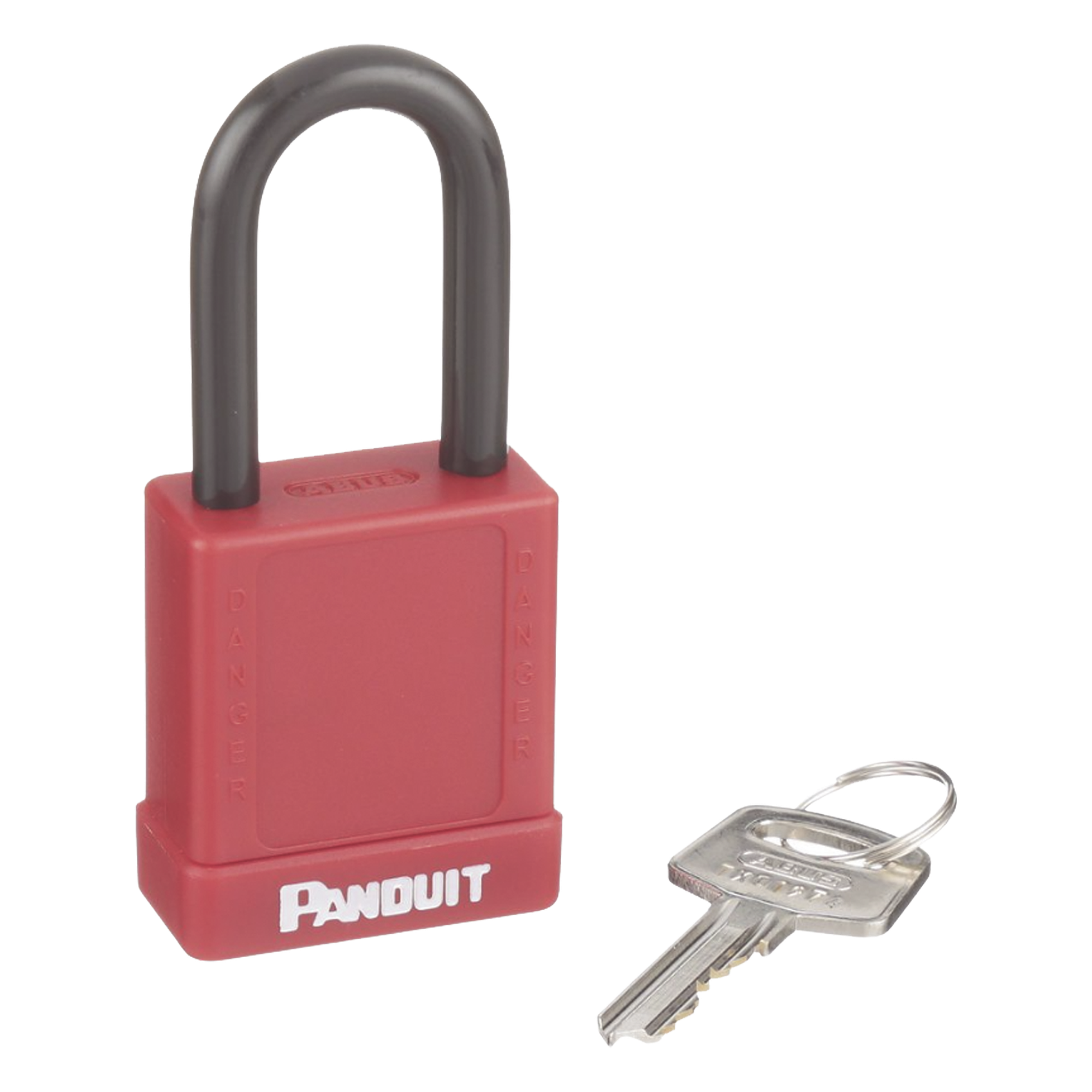 Candado de Bloqueo LOTO de Seguridad Dieléctrico, Con Llave Única, Diámetro de 6.5 mm, Color Rojo
