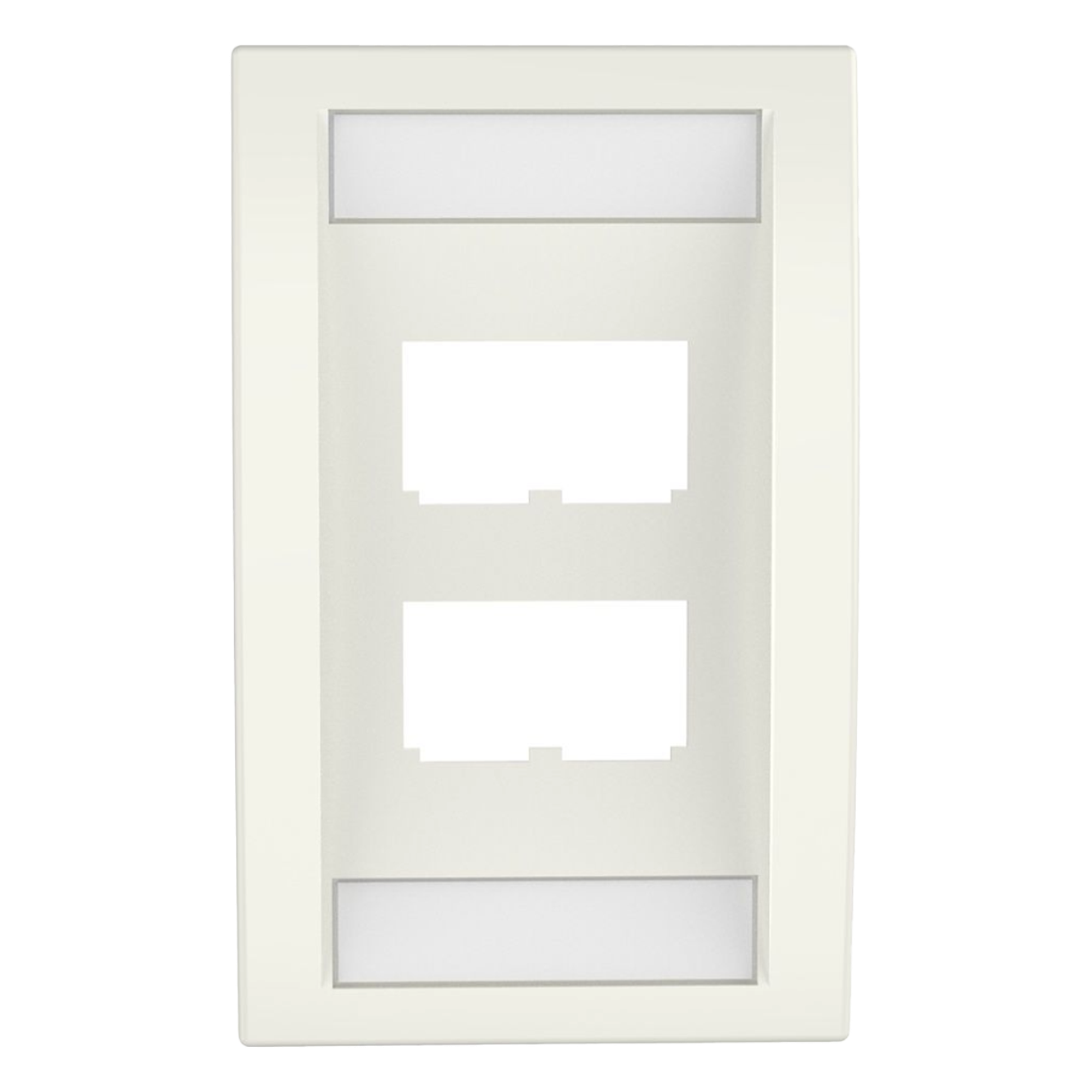 Placa de Pared Vertical Ejecutiva, Salida Para 4 Puertos Mini-Com, Con Espacios Para Etiquetas, Color Blanco Mate — PANDUIT · SKU CFPE4IWY