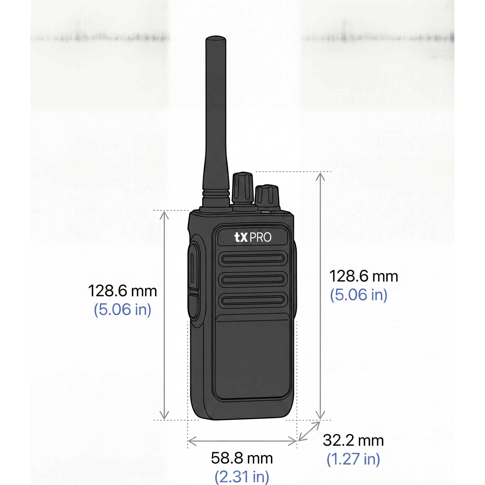 Radio Portátil Analógico UHF / 2W / 16 Canales / 400-470 MHz / VOX Manos Libres / Batería 6-8 hrs / Uso Inmediato