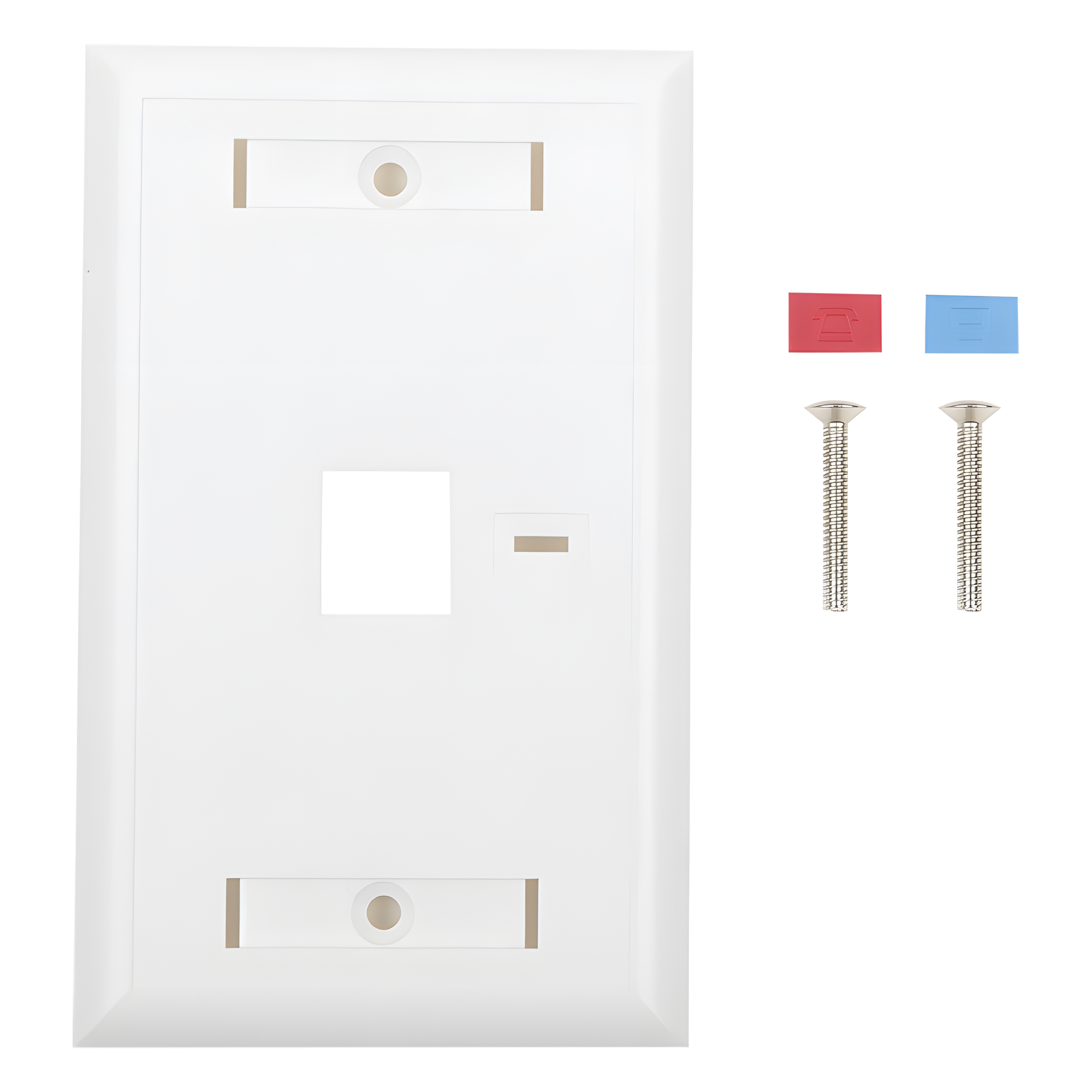 Placa de Pared de 1 Puerto, Keystone, con Espacio para Etiqueta, Color Blanco — LINKEDPRO BY EPCOM · SKU LP-FP-21