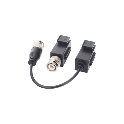 Kit de Transceptor (Balluns) TURBOHD con Boton Push / Hasta 8 MP (4K) / 100% Cobre / Soporta HD-TVI / AHD / CVI / CVBS / Audio por Coaxitron / Datos para Menu de Configurar de Cámaras 