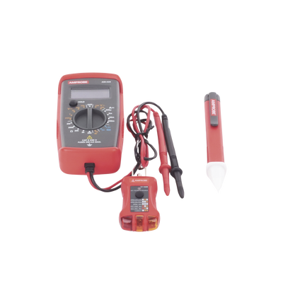 KIT Básico 3 en 1 con Multímetro Digital + Detector de Tensión sin Contacto + Comprobador de Fase GFCI