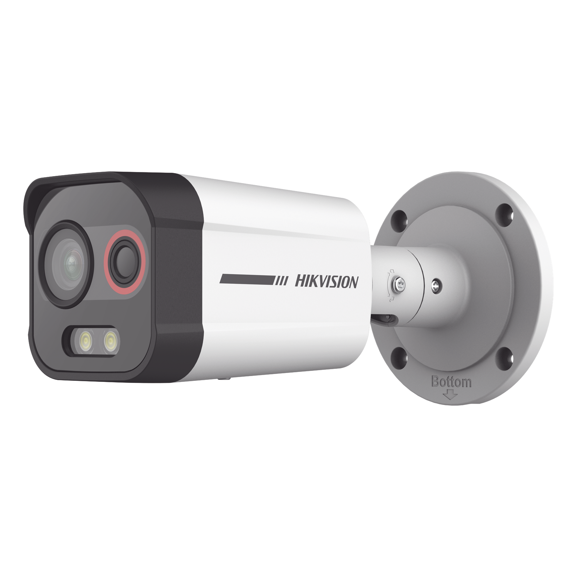 Cámara Bala IP Térmica y Óptica Biespectral / Análisis de Video (VCA) para Protección Perimetral / Clasifica Vehículo/Humano / Térmica 96 x 72 / Óptica 4 MP ColorVu / IP67 / Audio y Alarma Visual — HIKVISION · SKU DS-2TD2608-1/QA