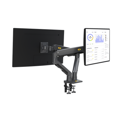 Montaje de Escritorio articulado para 2 monitores de 27-34" / Soporta hasta 16 kg por brazo/ Vesa 75 x 75 / 100 x 100 / Acero / Giro: 360°