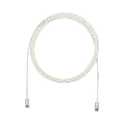 Cable de Parcheo UTP Cat6A, CM/LSZH, Diámetro Reducido (28AWG), Color Blanco Mate, 0.91 Metros (3 Pies)