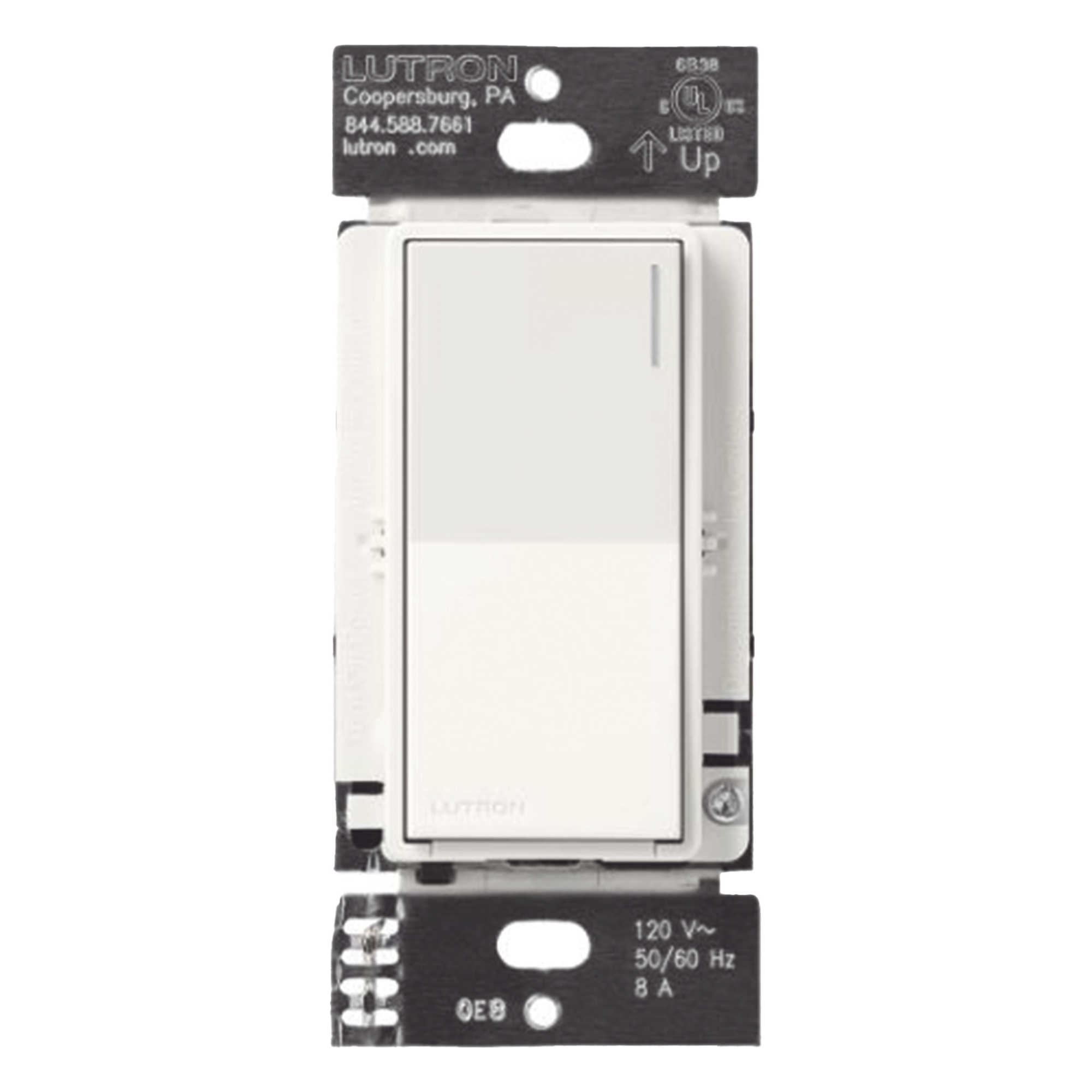 Apagador auxiliar Sunnata de pared para control de 3 vías o escalera, 120 V, compañero cableado del apagador principal del sistema RadioRA 3, color blanco mate (Snow) — LUTRON RADIORA 3 · SKU RRSTRSSW