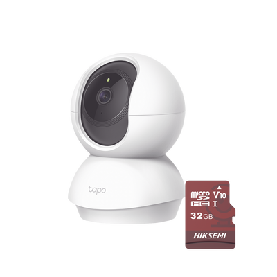 Kit de Cámara IP Wi-Fi / Incluye 1 Pieza Modelo TAPOC200 / 2 Megapixel / Utiliza La App Tapo / 1 Memoria Micro SD Hiksemi Modelo HS-TF-E1/32G