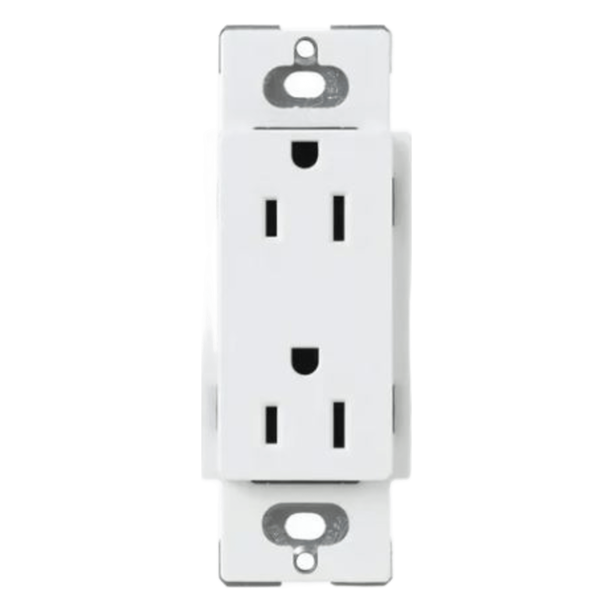 Tomacorriente dúplex Claro de 15 A, 125 V, estilo decorador de perfil delgado, color blanco — LUTRON ELECTRONICS · SKU CAR15WH
