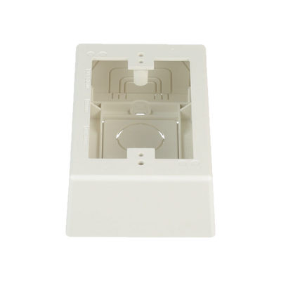 Caja de Pared Superficial, Uso Universal con Placas de Pared, con Cinta Adhesiva, Color Blanco Mate